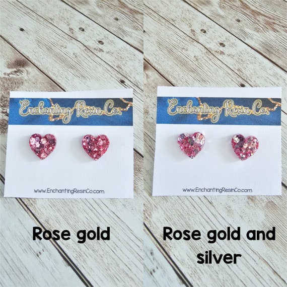 Orecchini A Cuore Donna – Viola Chiaro, Resina, Cerchio 10 Mm, Argento 925