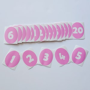 Abstand- Weiche rosa Zahl Vinyl-Bodenaufkleber {Limited Edition Color}