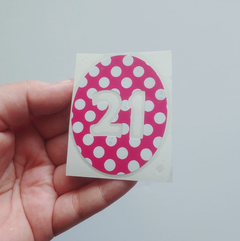 Pink and White Polka Dots Number Vinyl Classroom Decals Etsy