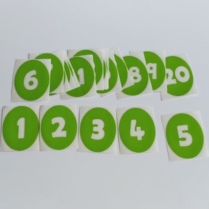 Gelb Grün Nummer Vinyl Bodenaufkleber {Limited Edition Farbe}