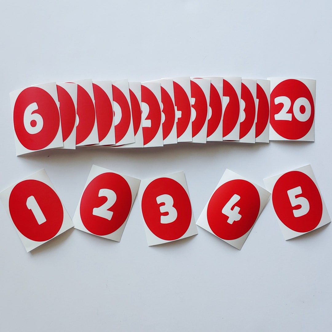 Light red number vinyl floor decals limited edition color etsy