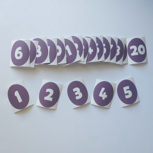 Ausverkauf- Auberginenzahlen Vinyl-Bodenaufkleber {Limited Edition Color}
