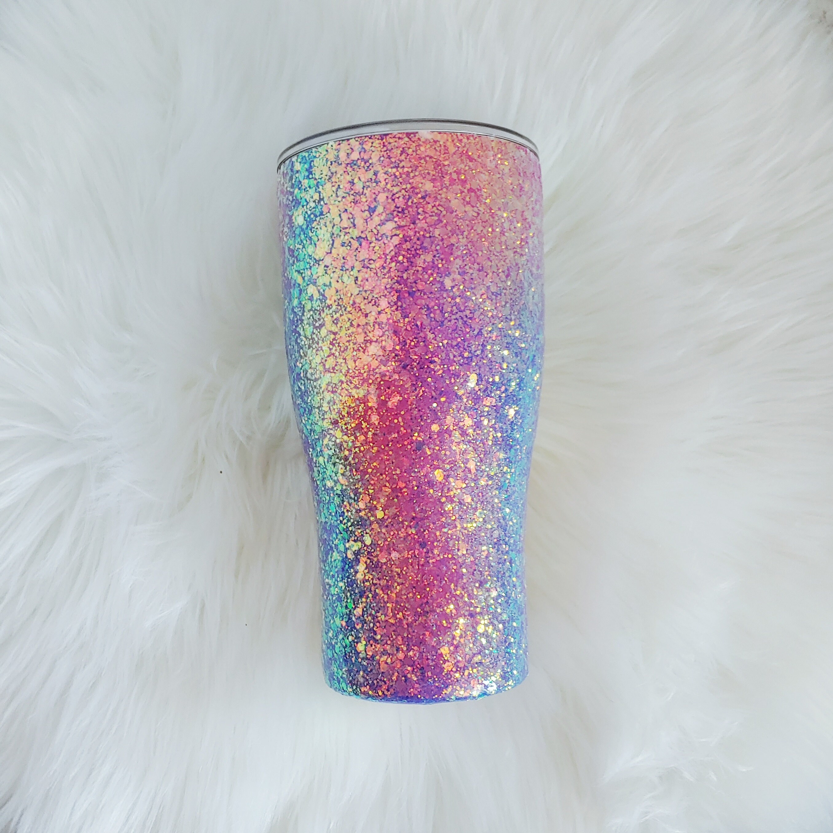 Glitter coated YETI ~ Stainless Steel ~ 20 oz Rambler Tumbler ~ Light Purple  ~ Lavender ~ Coffee mug or cup by MapleCreekShoppe on