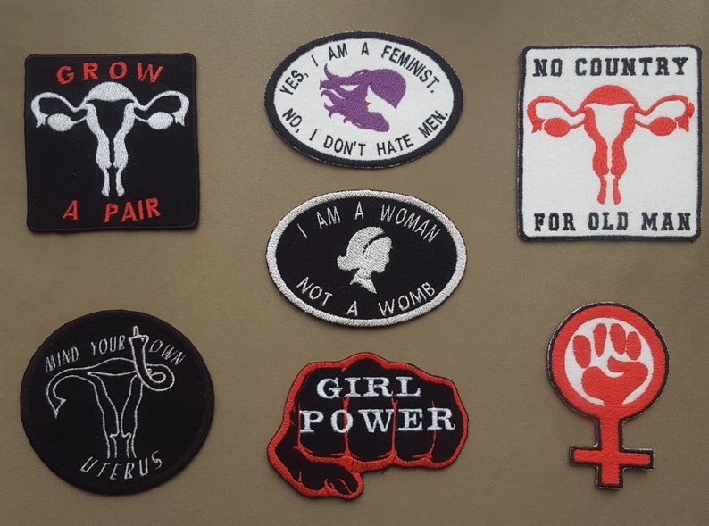 Feminist patches fist symbol girl power,uterus patches,feminist symbol solidarity fist patch ironic patches,grow a pair women/'s rights