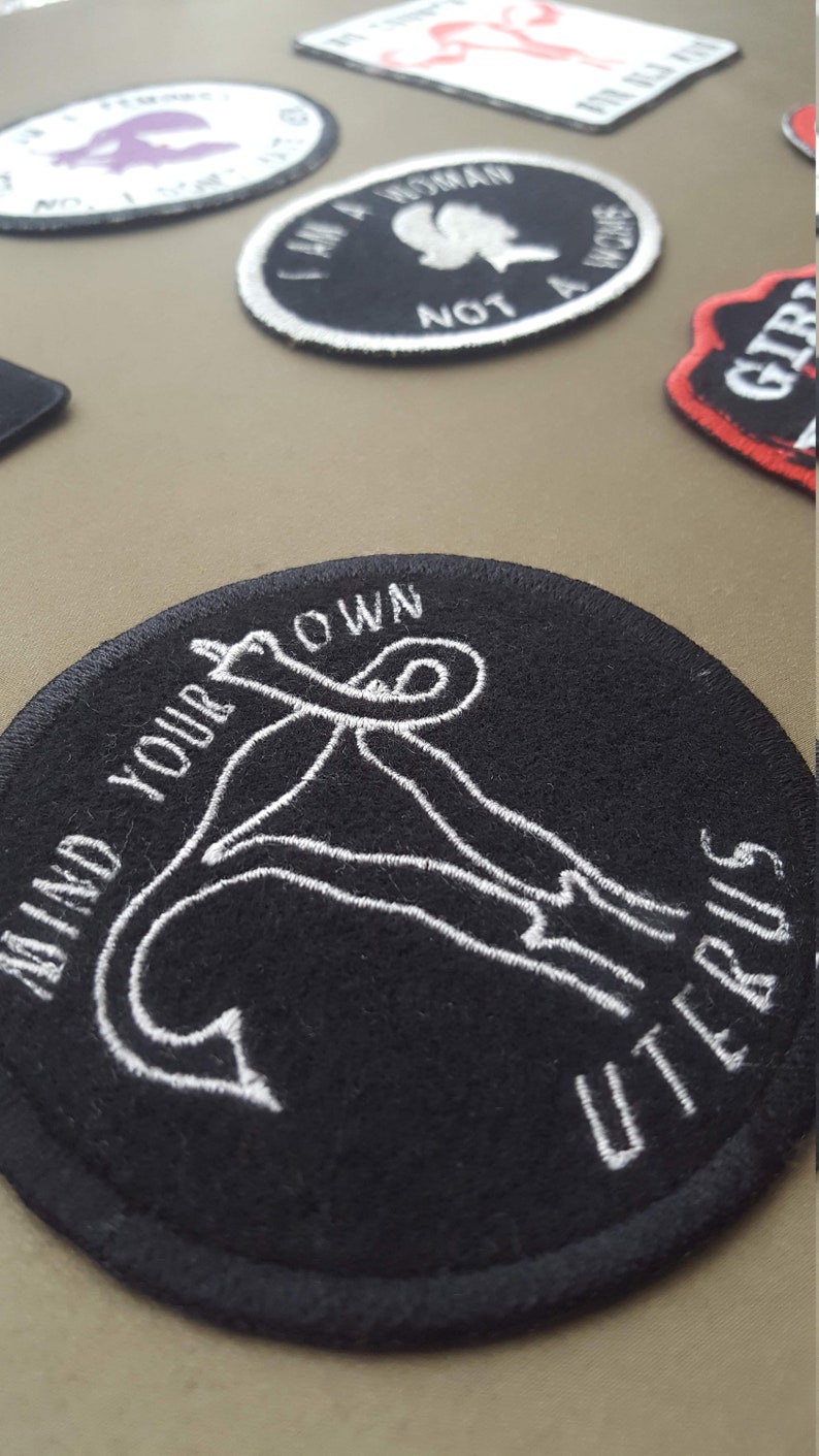 Feminist patches fist symbol girl power,uterus patches,feminist symbol solidarity fist patch ironic patches,grow a pair women/'s rights