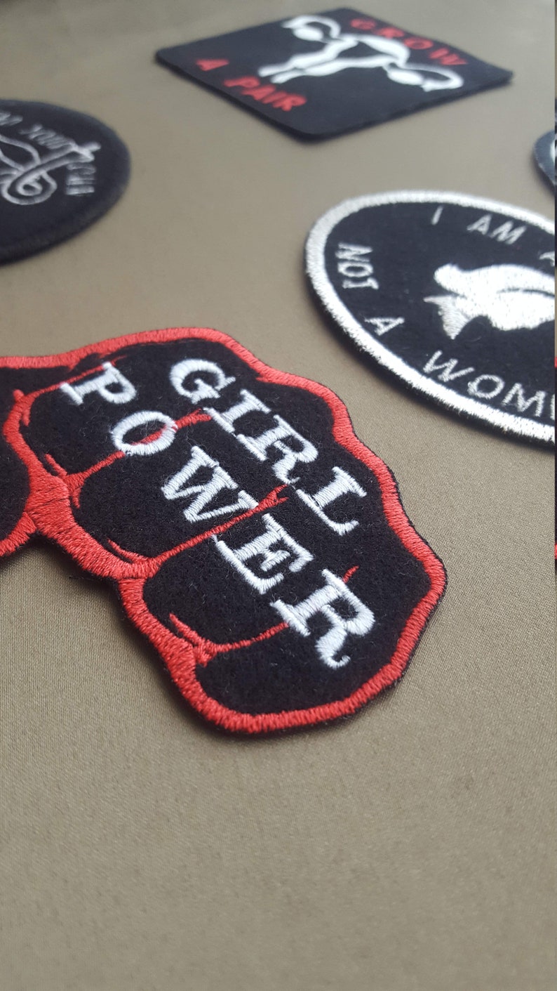 Feminist patches fist symbol girl power,uterus patches,feminist symbol solidarity fist patch ironic patches,grow a pair women/'s rights
