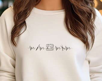 Sewing Heartbeat Black DIGITAL IMAGE / Quilting/ Sewing