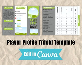 Player Profile Resume Trifold TEMPLATE