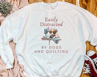 Easily Distracted by Dogs and Quilting DIGITAL IMAGE