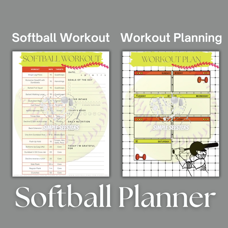 Softball Planner Printable PDF Oct '23 - Dec '24 - Etsy