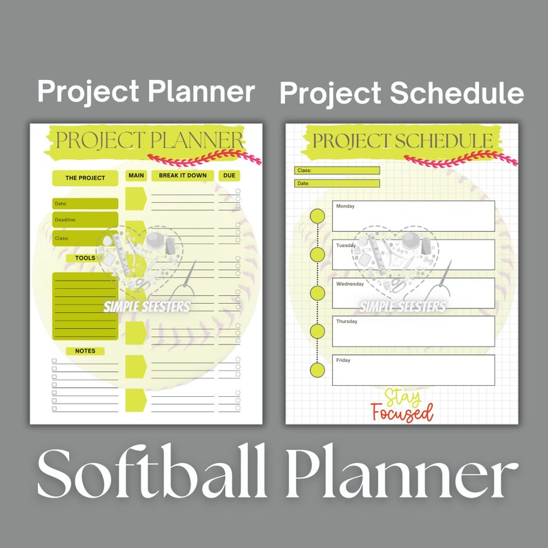 Softball Project Softball Planner Printable TEMPLATE Oct '23 - Dec '24 - Etsy