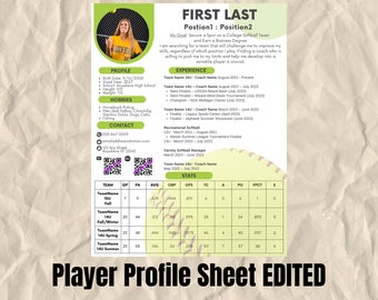 Player Profile Resume Sheet EDITED