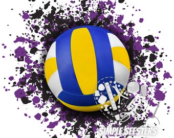 Purple Black Splatter volleyball / volleyball background png / volleyball background / digital download/sublimation volleyball