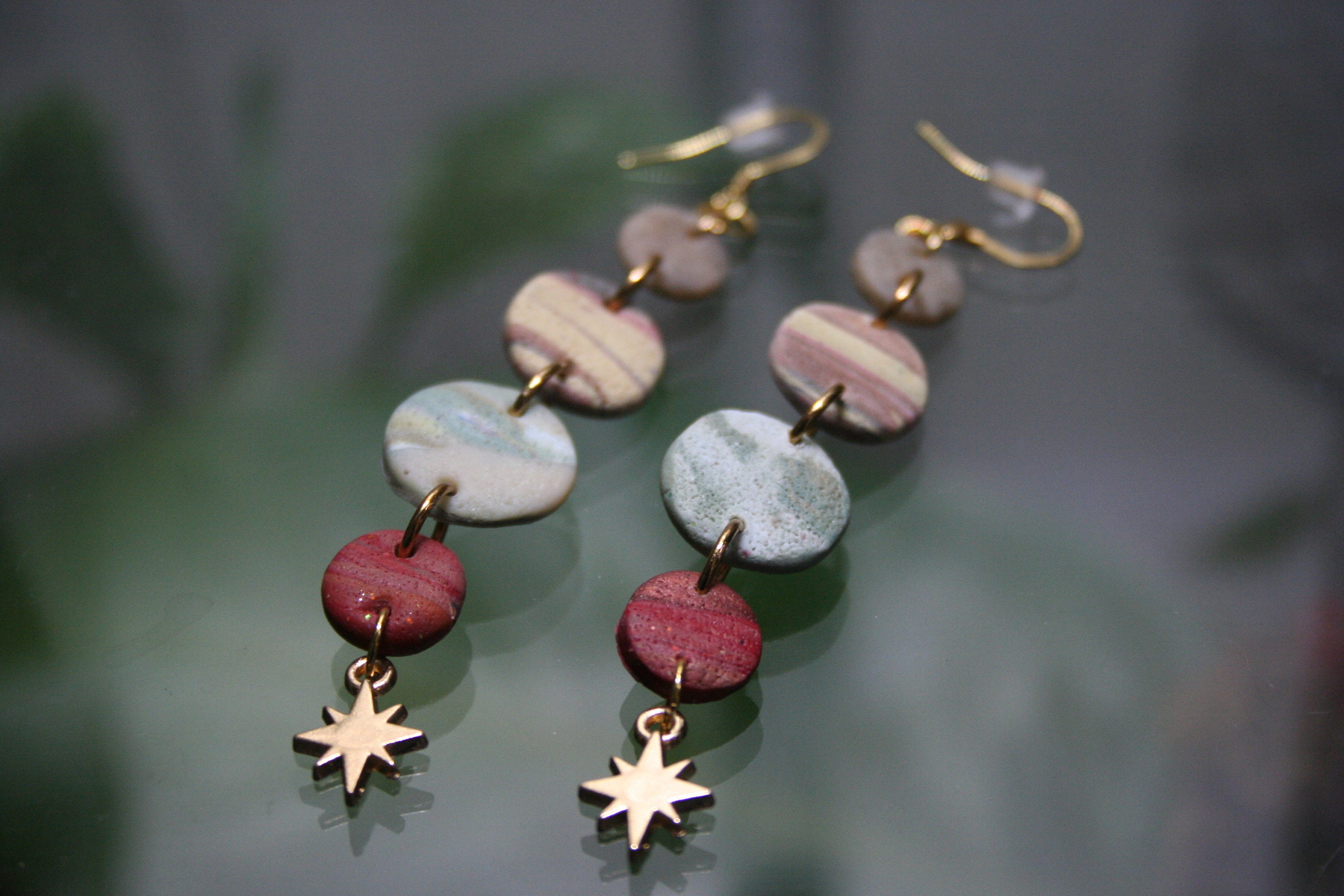 Handmade Glow in the Dark Polymer Clay Astronomy Earrings - The Inner Planets