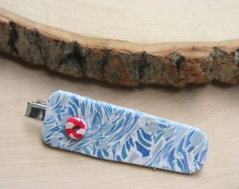 Swimming Pool Hair Clip | Sculpted Aquatic Lightweight OOAK Polymer Clay Accessory | Handmade in Tallahassee, FL