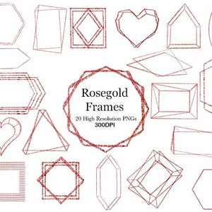 Rosegold frame, Geometric Rosegold Frames, DIY Wedding Invitations, Frame PNG, PNG frames, rosegold frame clipart