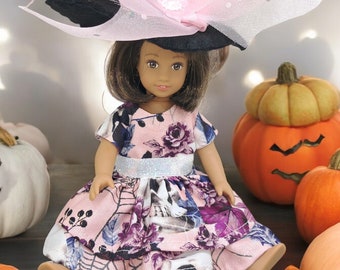 Handmade Mini Doll Halloween Witch Costume, 6.5-7 inch Doll