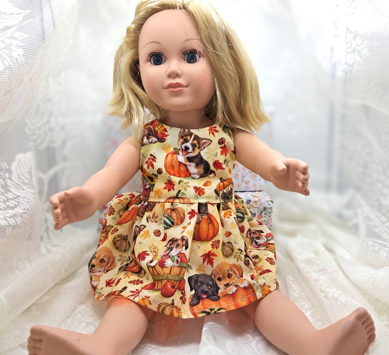 18 Inch Doll Halloween 2 Piece Dress Set With Attached Tulle Slip and