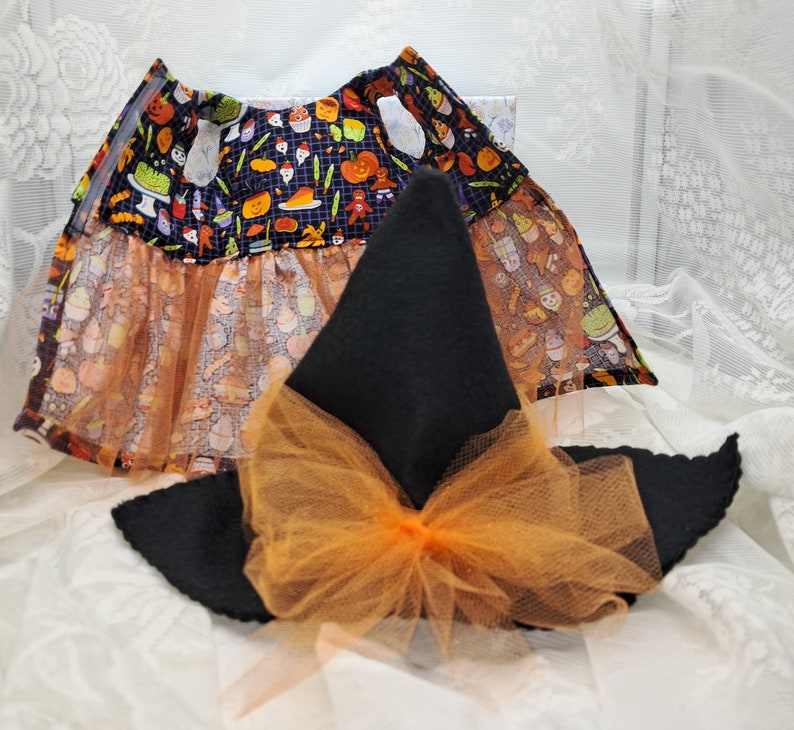 18 Inch Doll Halloween 2 Piece Dress Set With Attached Tulle Slip and