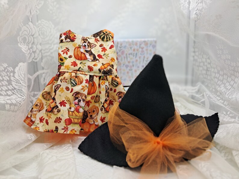 18 Inch Doll Halloween 2 Piece Dress Set With Attached Tulle Slip and