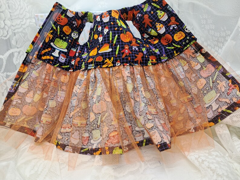 18 Inch Doll Halloween 2 Piece Dress Set With Attached Tulle Slip and