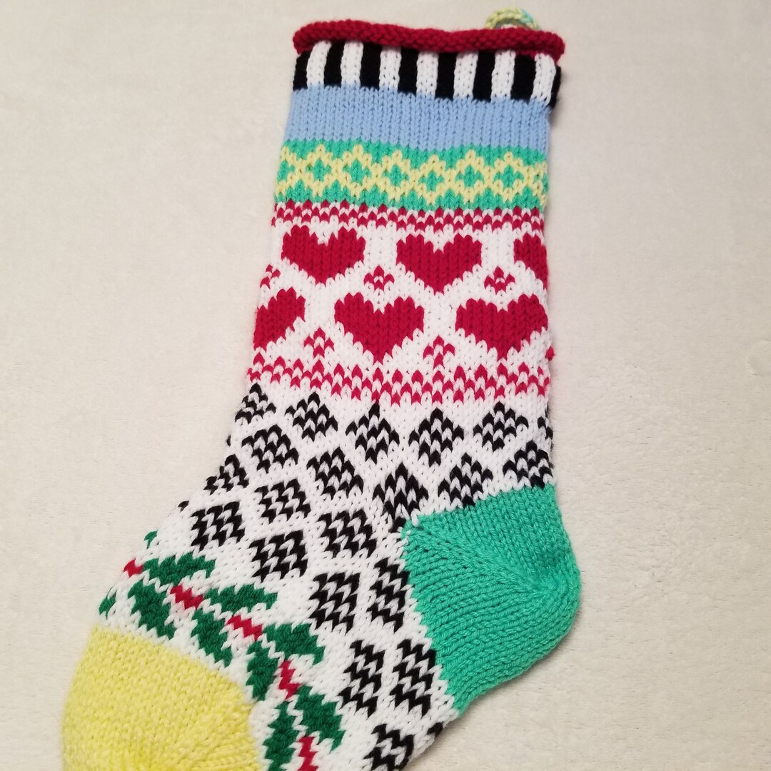 Hand Knit Personalized Christmas Stocking Fleece Lined Etsy