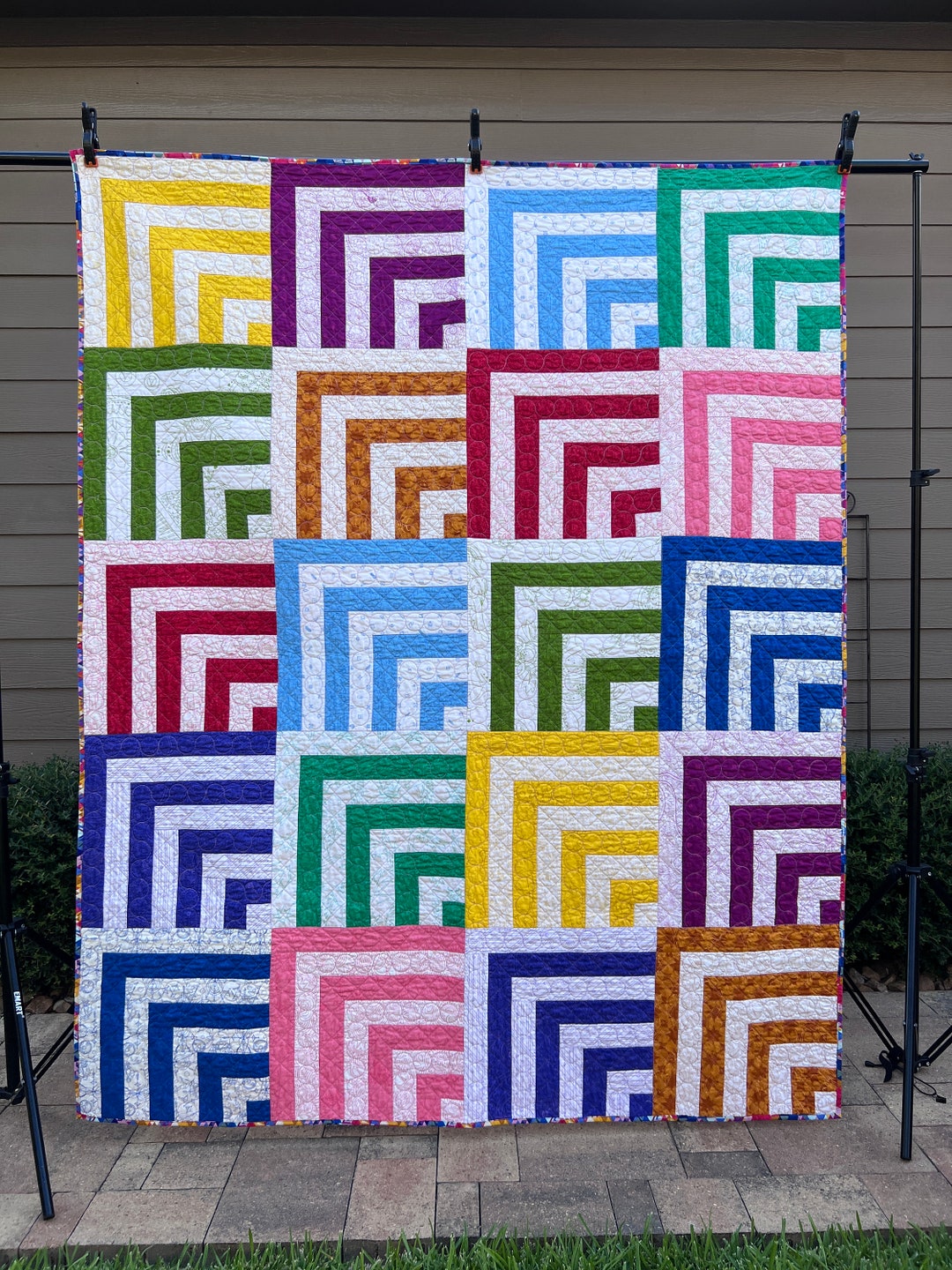 Modern Multi Color Quilt Patchwork Quilt Handmade Quilt Etsy
