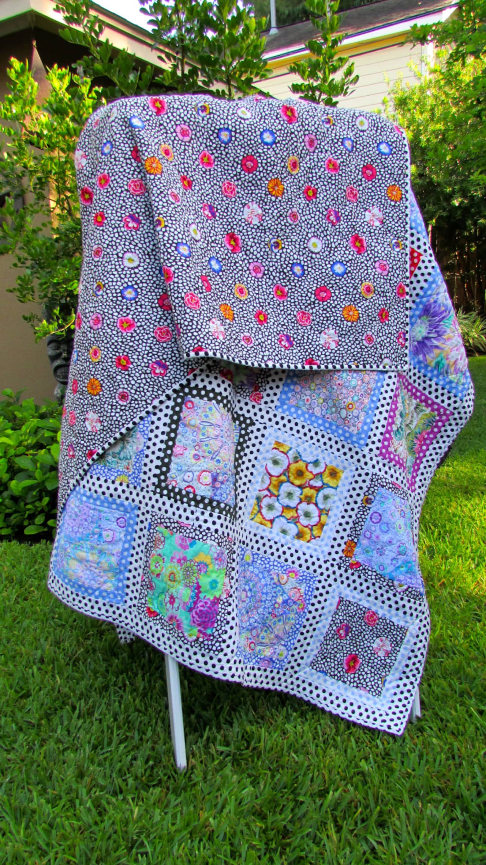 Modern Handmade Quilt Floral Quilt Queen Quilt Etsy