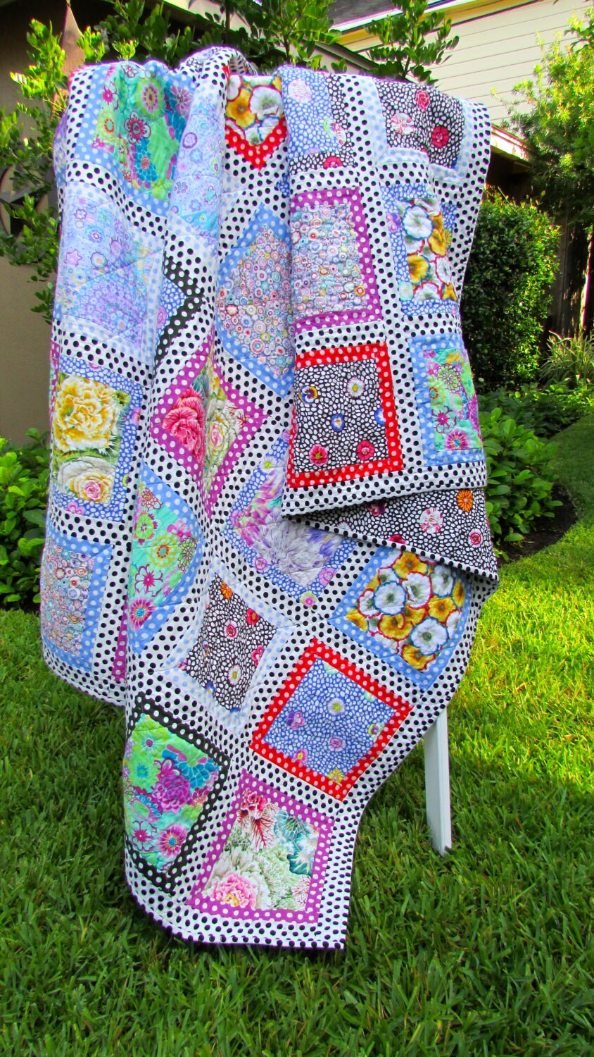 Modern Handmade Quilt Floral Quilt Queen Quilt Etsy