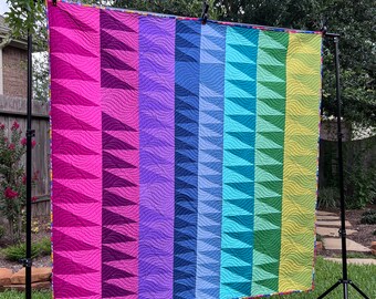 Purple, Blue and Green Quilt | Modern Quilt | Multi-Colors Quilt | Lap Quilt | Wall Hanging