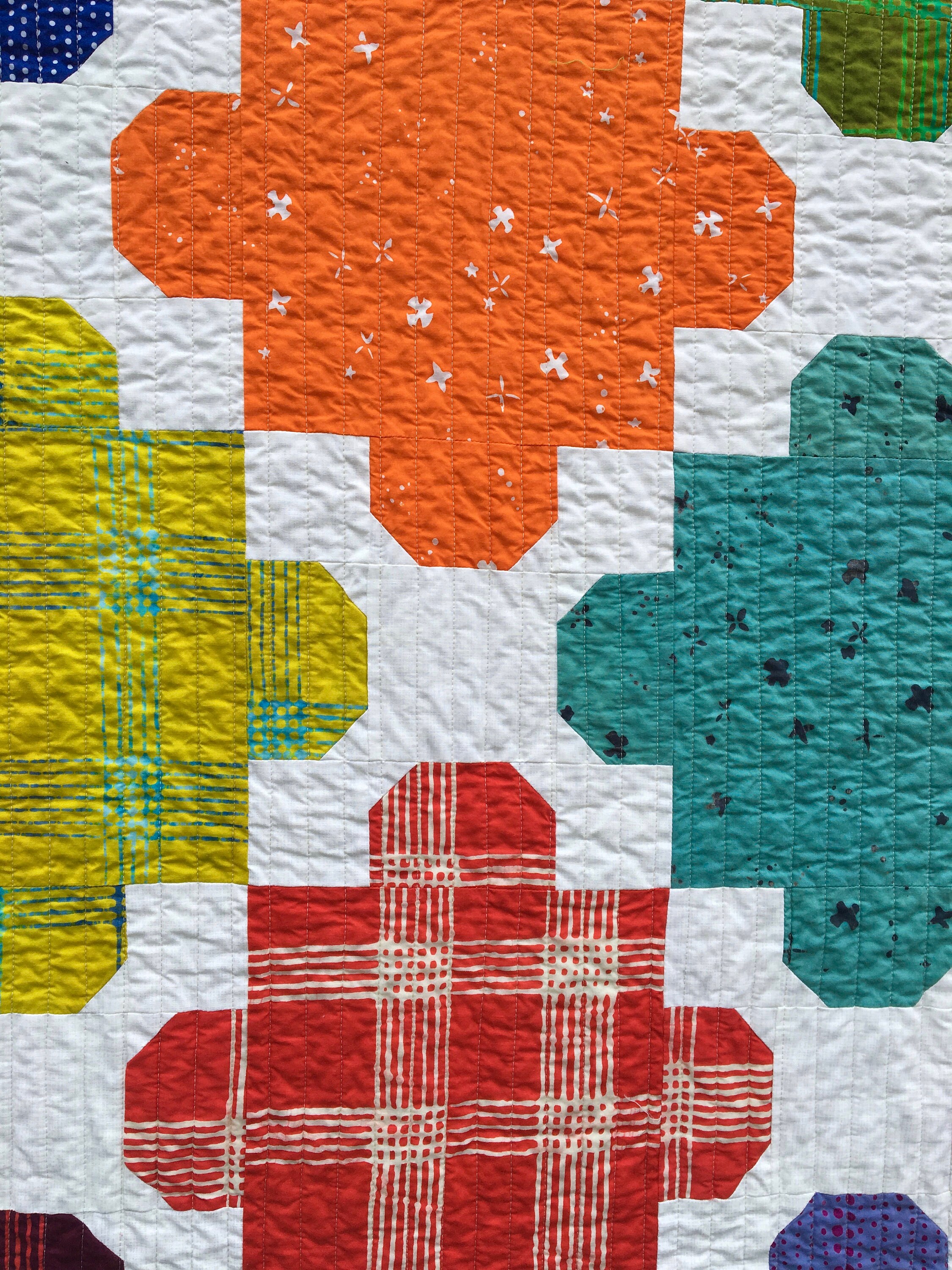 Modern Handmade Quilt Courtyard Tiles Quilt Multicolors Etsy