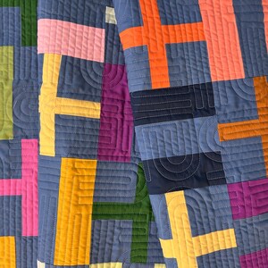 Handmade Modern Quilt | Geometric Cotton Throw, 60x72 - Etsy