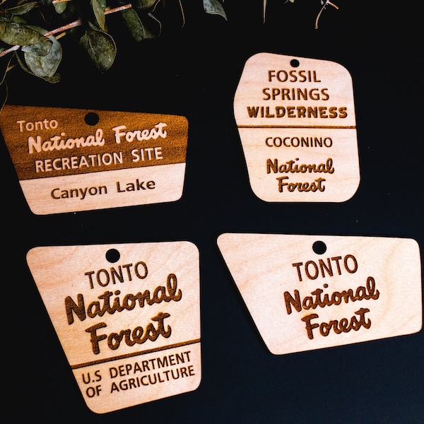 Custom Wooden National Park Sign Ornaments National Forest Wilderness Area outdoor trail sign