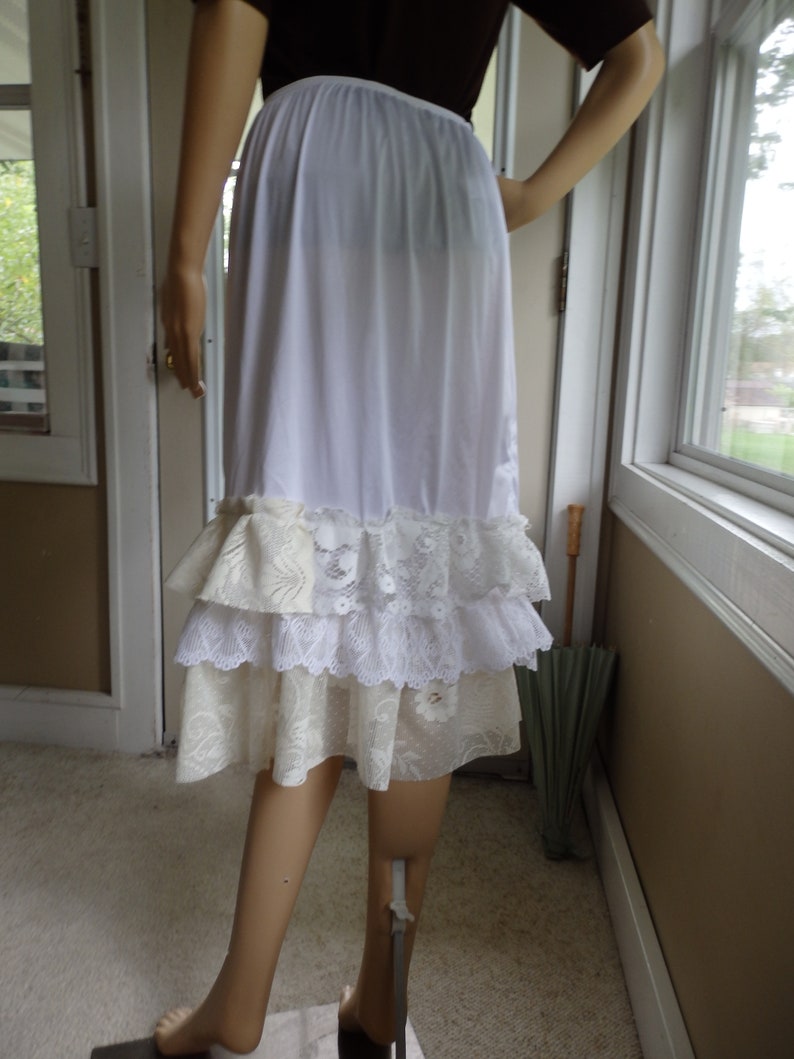 Lace Skirt Extender half slips lace extender slips white Etsy