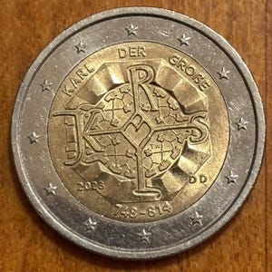 2 euro coin, German, 2023, Karl De Grosse