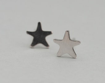 Sterling silver star stud earrings