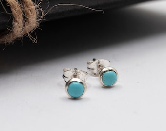 Turquoise sterling silver stud earrings