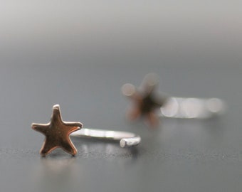 Gold filled star huggie hoop Earrings