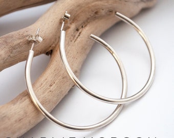 Large sterling silver Hoop Earrings