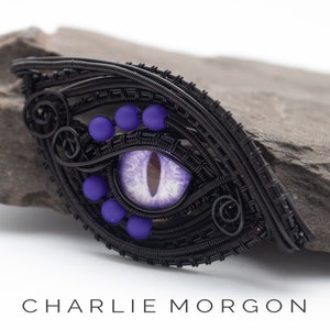 Neon Purple dragon eye pendant or brooch