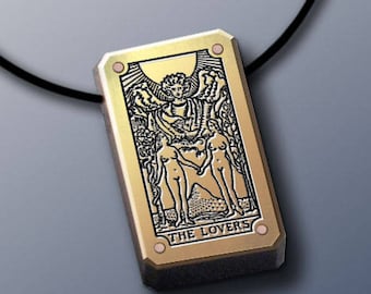 The Lesbian Lovers Pendant in Tarot style.