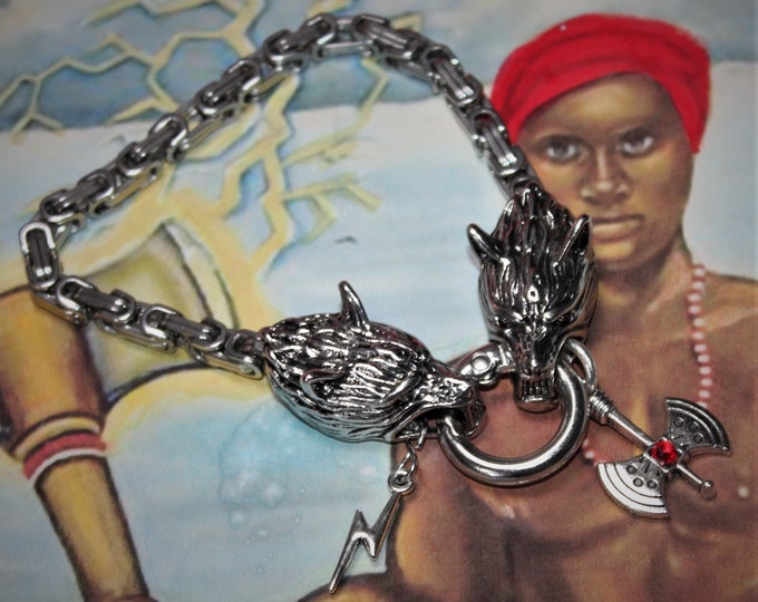 Chango Bracelet, Shango Stainless Steel, Byzantine Link Chain, Chango ...