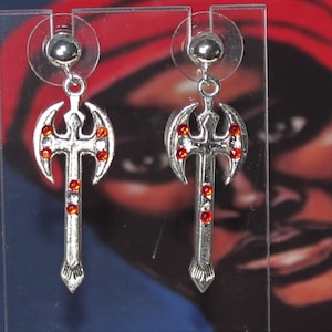 Chango earrings, Shango charm decorative earrings with  sterling  silver ear wire