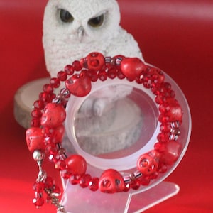 Oya Orisha bracelet, Yansa endless crystal charm fiery Red bangle  bracelet