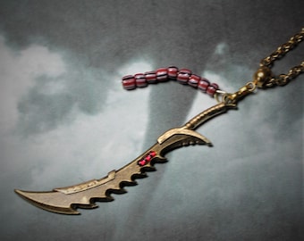 Oya Necklace, Orisha Yansa, machetes Santeria symbol necklace, with a stainless steel gold chain