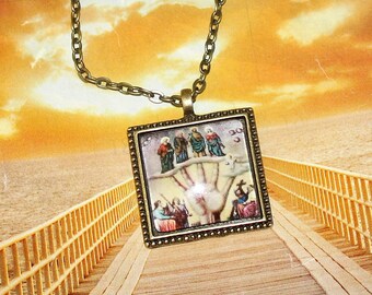 Powerful Hand of God, image Pendant Necklace, Mano Poderosa  pendant necklace