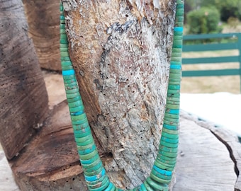 vintage Français Navajo Washers Turquoise cravate colorant collier Boho /hippie Sud-Ouest