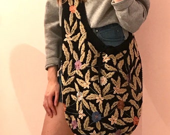 Sac à bandoulière fait main berbère égyptienne antique brodée de perles sac à main en toile sac à main boho sac fourre-tout