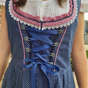 Women's dirndl dress dark blue traditional dress for the Oktoberfest, folk festival in Bavaria, Tyrol, Austria Germany, Switzerland image 8