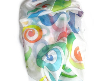 Silk Scarf Sunny, hand-painted scarf